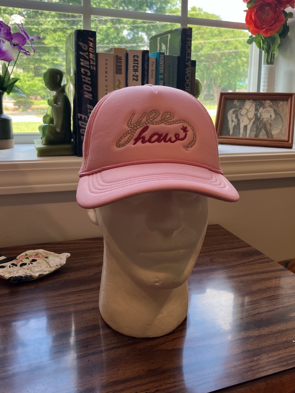 Pink 'Yee Haw' Embroidered Trucker Hat